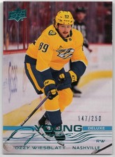 2025-26 Upper Deck Ozzy Wiesblatt RC #212 Predators Deluxe Young Guns SN# /250