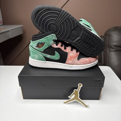 Nike Air Jordan 1 Mid SE GS  MJ s Playground  Green Youth Kids (FQ1292 003) New 