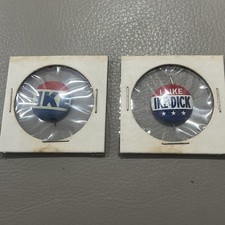 Vintage I IKE  PRESIDENT campaign pinback buttons Lot Of 2