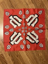 Vtg Indiana University IU Bandana Handkerchief Red White Rare