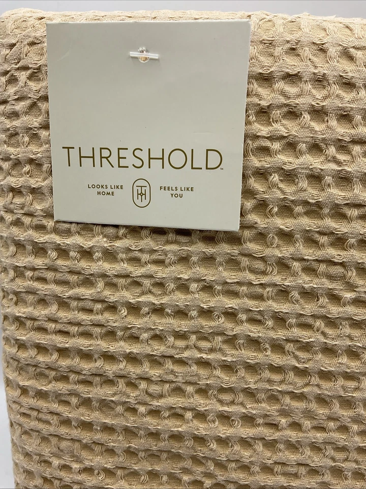 Juego de milano gofre rábano picante Threshold 100 % algodón 68 pulgadas 92 pulgadas doble XL amarillo  Foto 2 de 4