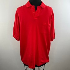 VTG Christian Dior Men's Red Short Sleeve 100 Cotton Collared Pullover Shirt L