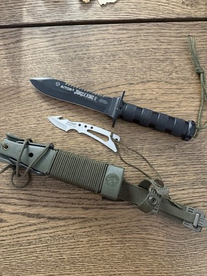 Aitor Jungle King II Fixed Knife 6'' Stainless Steel Blade Black Stainlees Handle