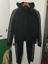 Michael Kors Logo Tape Tracksuit  Hoodie XS  Jogger S set Black/white.