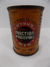 SEALED FULL 1945 Wynn’s Friction Proofing Oil Additive Can Gas And Oil