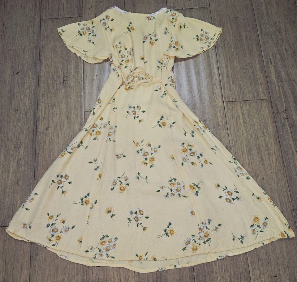 Vtg 90s Byer Amy Too! Short Sleeve Long Sundress Size 6 W/ Shoulder Pads - Image 4 of 4