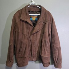 Giacca di pelle marrone vintage Wilsons Adventure Bound da uomo taglia 1X bomber