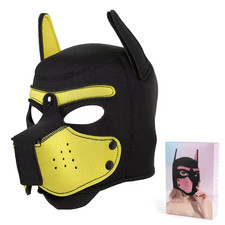 New Adult Cosplay Role Play Dog Full Head Mask Soft Padded Latex Puppy Hesdgear