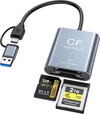 CFexpress Type B SD Card Reader USB-C USB-A Dual Slot 10Gbps Professional