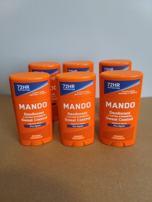 Set Of 6 Mando 72Hr Extra Strength Antiperspirant Deodorant Pro Sport 2.6oz Each