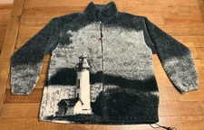 Rare AOP Big Chill Full Zip Fleece Size 2XL Lighthouse USA Made Vintage 90’s