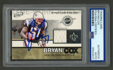Bryan Cox Signed 2002 Pacific Atomic Game-Worn Jerseys Card #59 (PSA) Saints