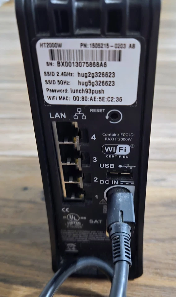 HughesNet HT2000W Black Satellite Dual Band 2.4Ghz-5Ghz Internet Modem Router - Image 3 of 4