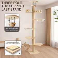 Image of 295-310cm Floor To Ceiling Cat Tree Kitten Tower w/ Adjustable Height