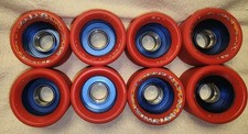 Old School Riedell Radar Gamma Ray Blue Aluminum Hubs Quad Roller Skate Wheels