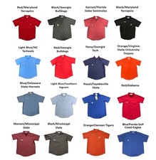 ProEdge Men's Sports Team Logo Short Sleeve Button-Down Shirt