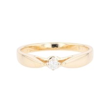 .06ct Round Cut Diamond Solitaire Engagement Ring 14k Yellow Gold Size 6