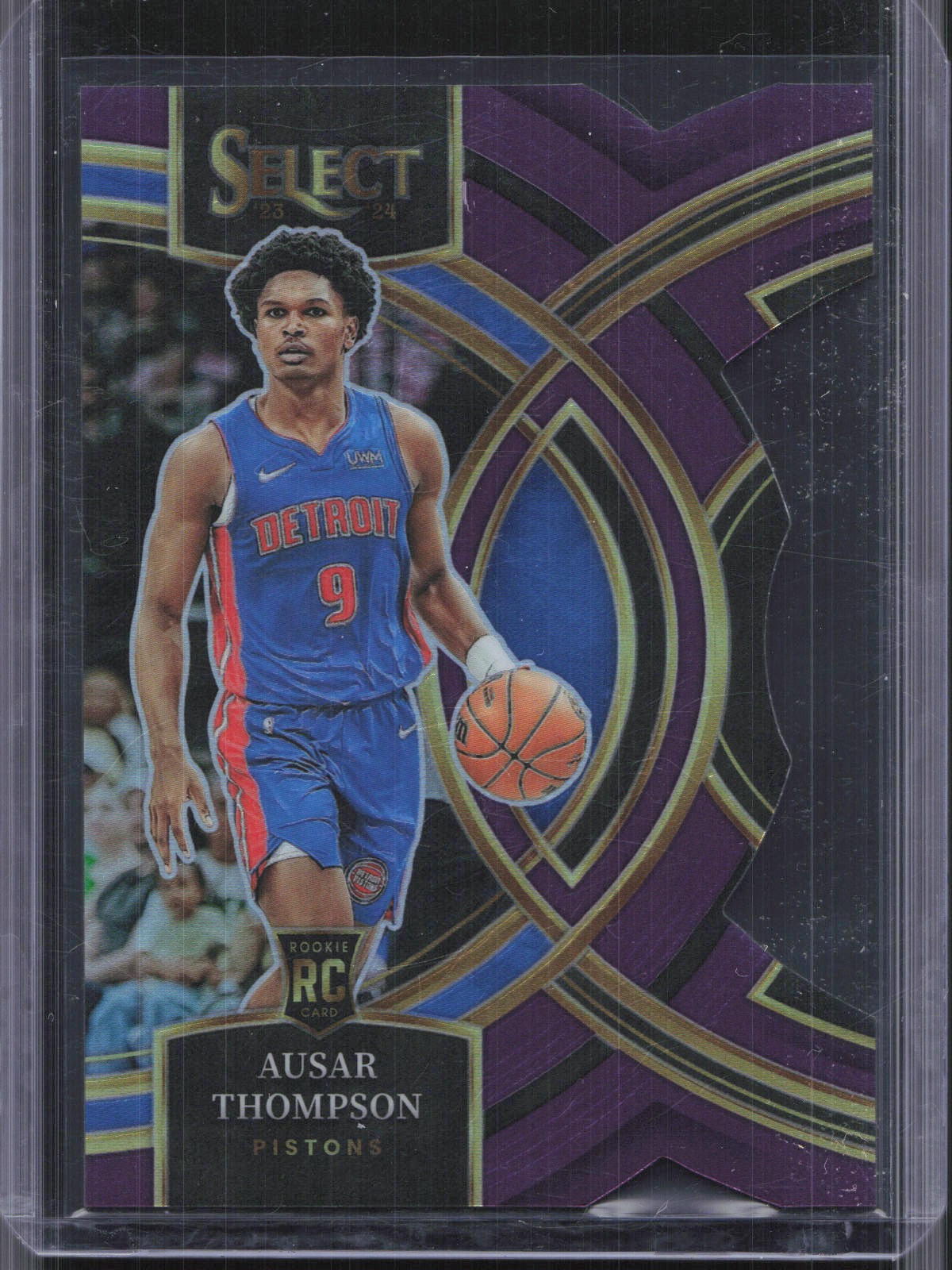 2023-24 Panini Select #128 Ausar Thompson Purple Prizms Die Cut #/99