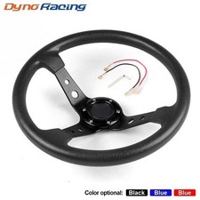 Racing Steering Wheel 350mm PU Leather Aluminum Alloy Deep Dish