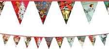 Vintage Style Christmas Bunting Banner Retro X-2 