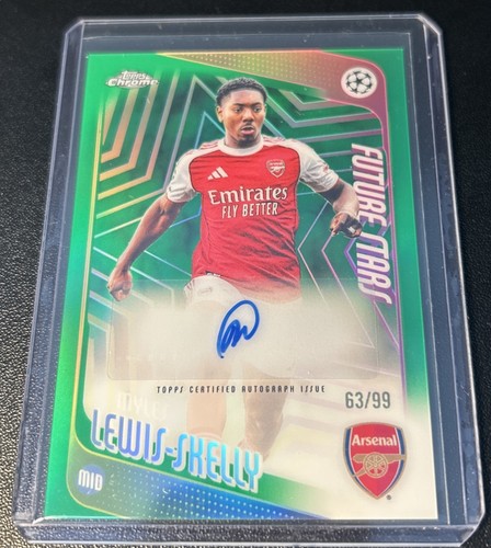 Myles Lewis-Skelly Green Auto /99 2025-26 Topps Chrome Uefa Club Competitions