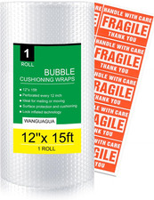 Bubble Packing Wrap for Moving Boxes Thicker Cushioning Supplies 12" X 15' Pe...