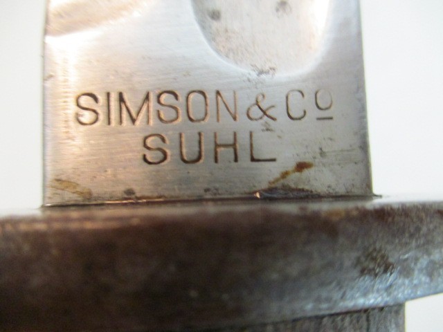 Vintage WWI German M1895 Simson & Co Suhl Bayonet