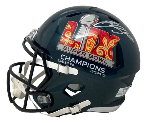 Saquon Barkley Signed Eagles Super Bowl 59 LIX FS Replica Speed Helmet PSA/DNA