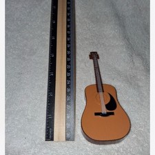Miniature Acoustic Guitar Figure Brown Classic Decorative Piece 5.5"
