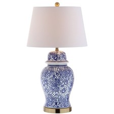 Jonathan Y 29.5 Blue/White Ceramic Table Lamp For Living Room And Office White