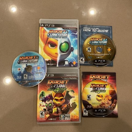 Ratchet & Clank Future A Crack in Time All 4 One Tools Of Destruction Lot PS3