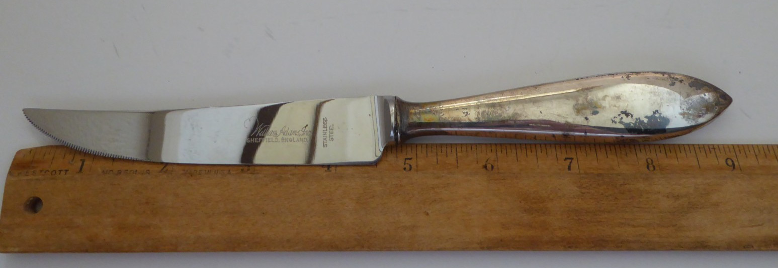 8 Pc William Adams Sterling Silver & Stainless KNIFE SET Carving Steak SS Handle