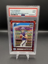 2024 Donruss - Rated Rookie J.J. McCarthy #303 Optic Preview Red Wave Prizm (RC)