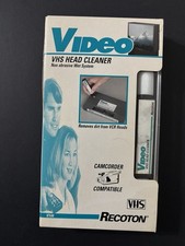 NEW RECOTON Wet Type Non-Abrasive VHS VCR Video Cassette Tape Head Cleaner Kit