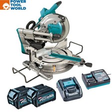 Makita LS004GD201 40v Max XGT Slide Compound 260mm Mitre Saw Inc 2x 2.5Ah Batts
