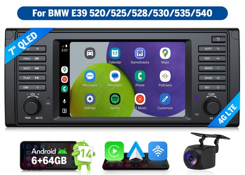 For BMW E39 1995 1996 1997 1998 1999 Android 14 8-Core Car Stereo Radio GPS WiFi