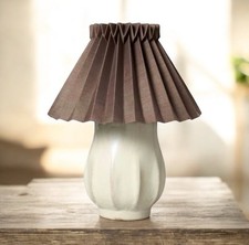 Hearth Hand with Magnolia Ceramic Table Lamp Sour Cream w/ Brown Pleated Shade