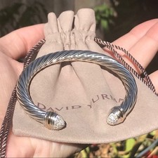 David Yurman Cable Bracelet 7mm with Diamonds Sz M