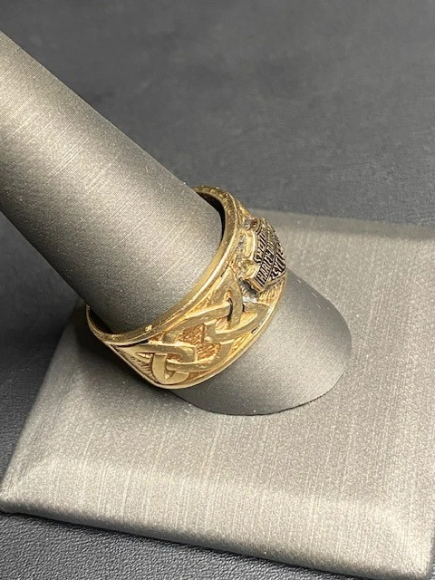 ANEL MASCULINO DE OURO AMARELO DESIGN CELTA HARLEY-DAVIDSON TAMANHO 11 - Imagem 2 de 4