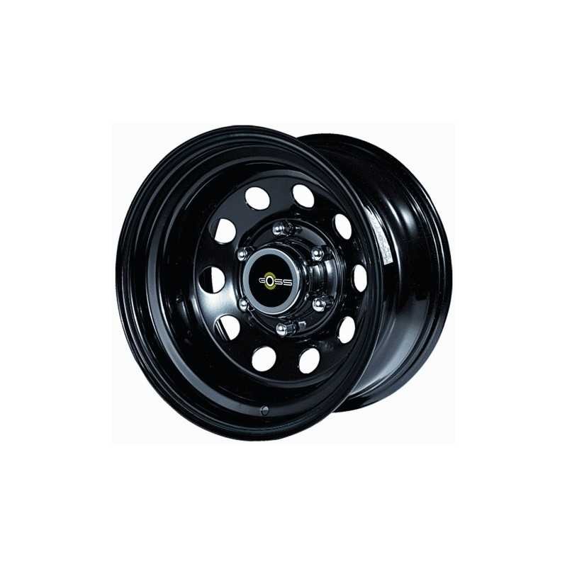 Jante 8x15 5x114.3 ET0 Modular Noire en Acier pour Roue Tout-Terrain