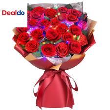 24 Preserved Real Red Rose Bouquet Long-Lasting Flowers for Her and Romantic Gif