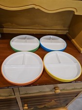 Elk and Friends 6.7" Kids Porcelain White Plates with Silicone Sleeves  Divi...