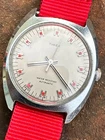 Vintage Timex Viscount Automatic 46150-3173 H-Shaped Markers w/Red - WORKING