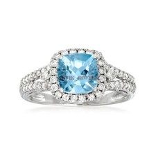Natural Blue Topaz Gemstone with 925 Sterling Silver Ring for Women's 3919
