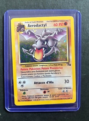 Pokemon TCG Card Fossil Aerodactyl Holo Rare Italian