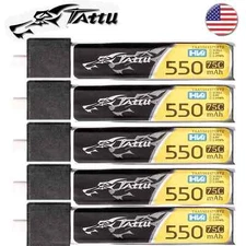 Tattu 1S 550mAh 75C 3.8V HV Lipo RC Drpne Battery Pack With BT 2.0 Plug 5 Pack
