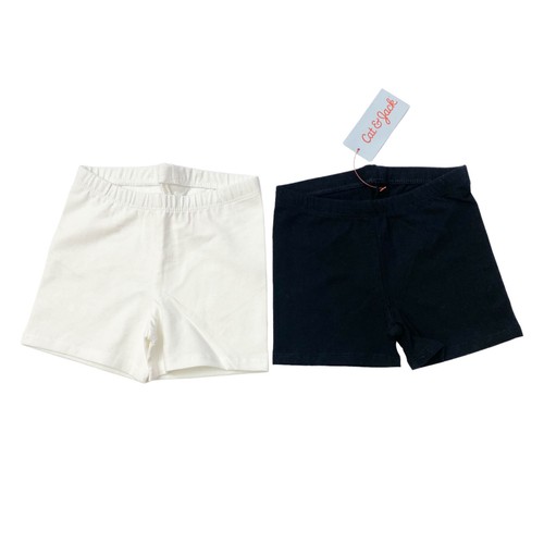 Cat & Jack Toddler Girls Size 4T Pull-On Shorts Black/White (2 Pack)