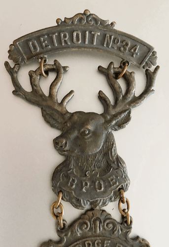 1903 BPOE Elks Detroit Michigan No 34 Badge Medal Fob Grande Lodge Baltimore - Picture 3 of 4