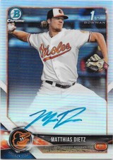2018 Bowman Chrome Prospect Matthias Dietz 192/499 1st Auto Refractor #CPA-MD