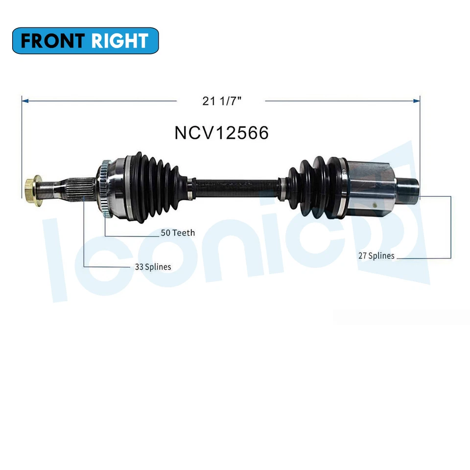 Front Right CV Axle Assembly for 1998-2004 Dodge Intrepid Chrysler 300M Concorde Foto 2 de 4